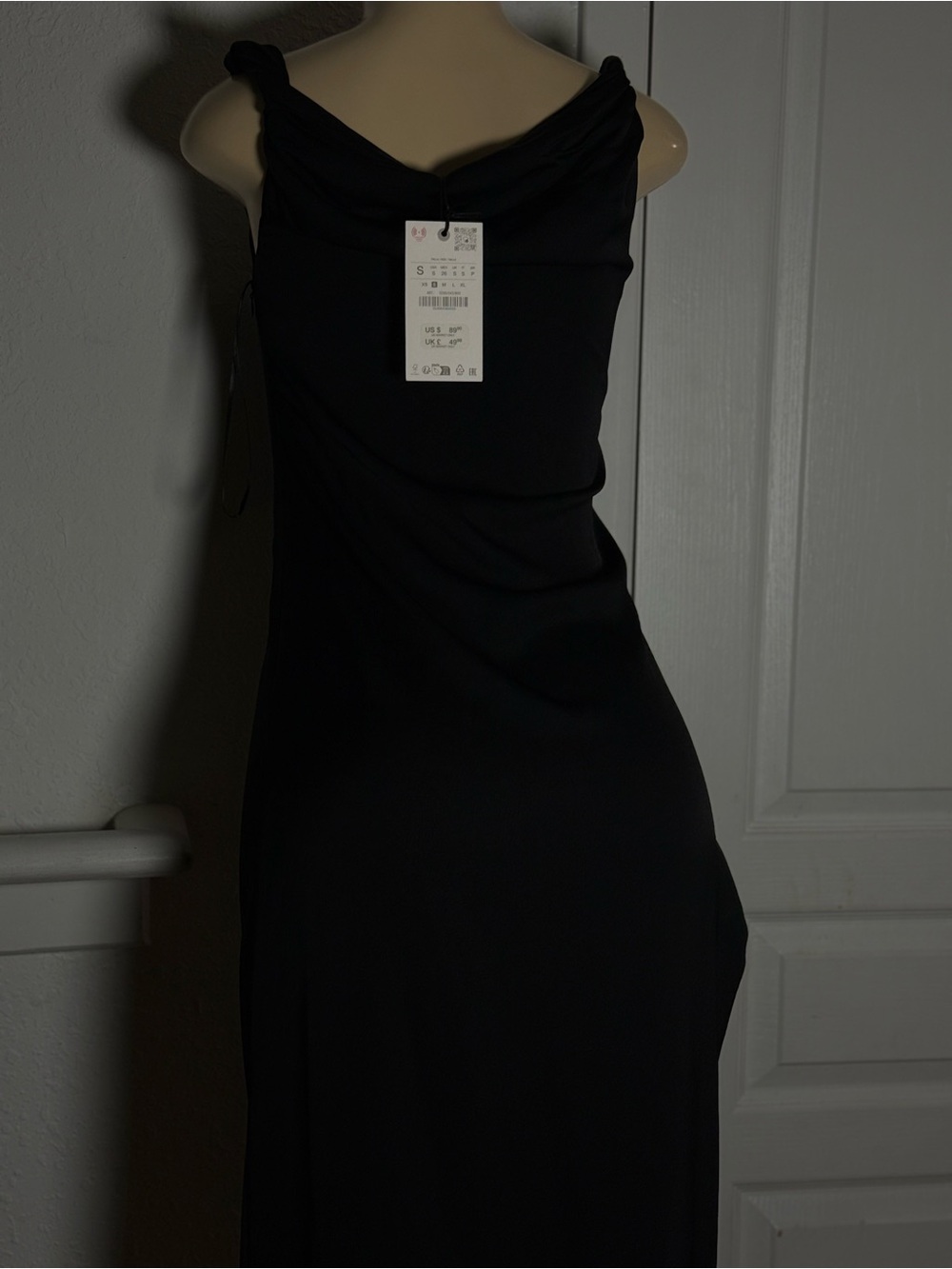 Zara Black Maxi Dress with Cowl Neck